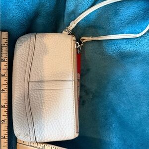 Coach Cream Leather Wristlet Clutch